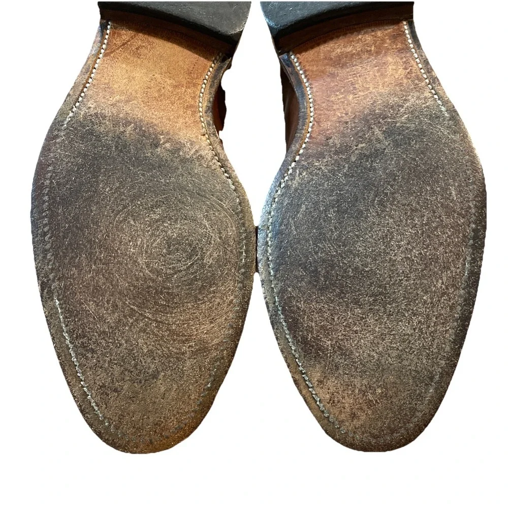 Allen Edmonds Delray Shoes Men 10 D Brown Leather Split Toe Oxfords Leather